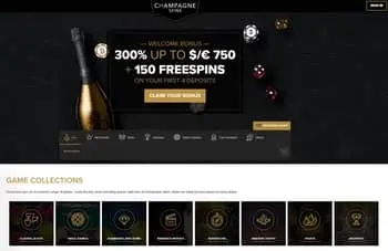  Champagne Spins Casino Home Page