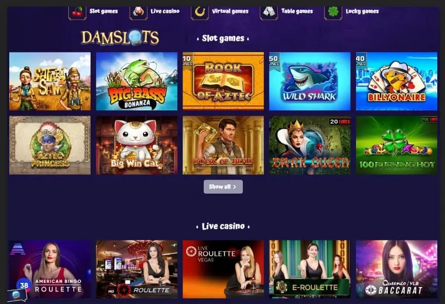 Damslots Online Casino Games