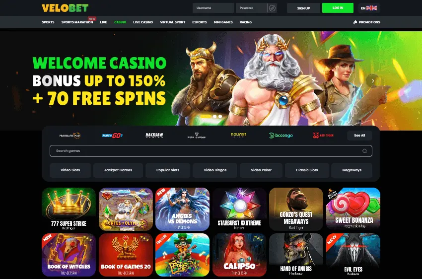 Velobet casino welcome bonus