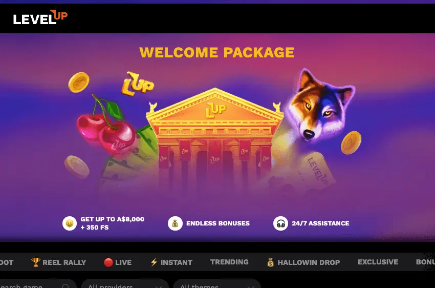 levelUp casino welcome package