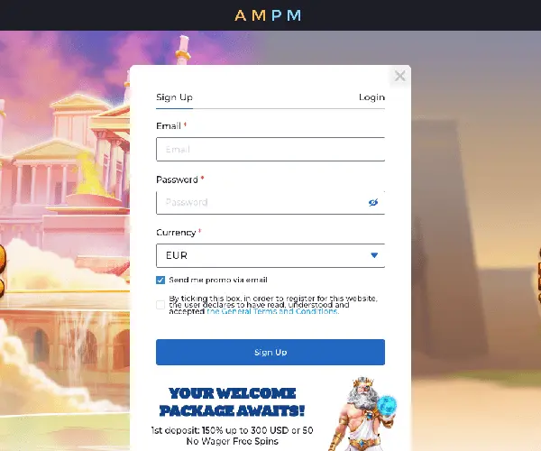 AMPM casino login