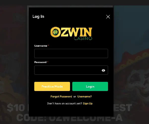 Ozwin Casino login Australia