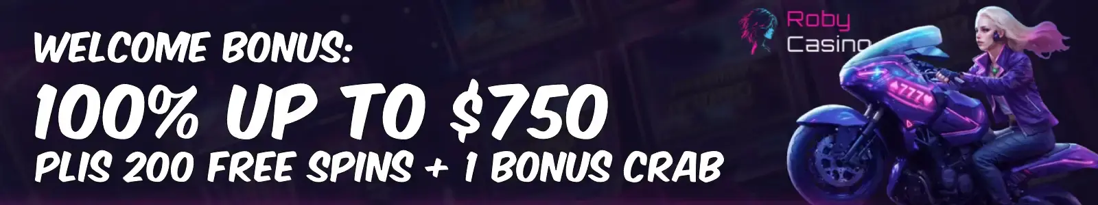 Roby Casino welcome bonus