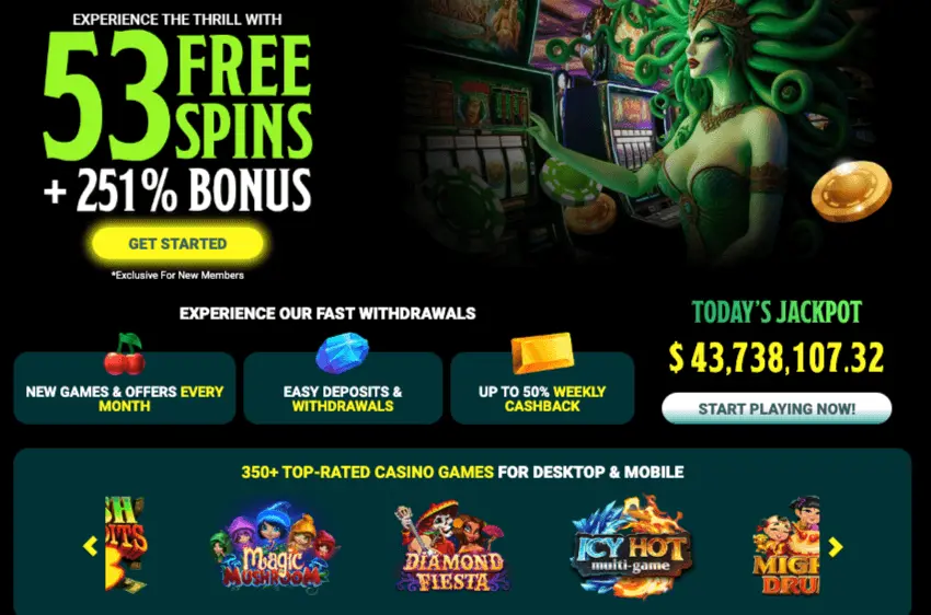 mega medusa casino welcome bonus and free spins