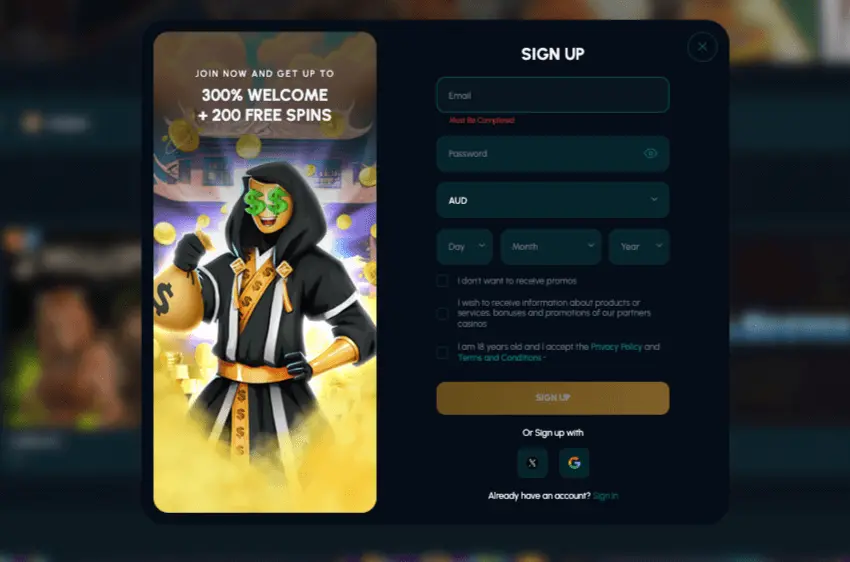 Sensei Game Casino login