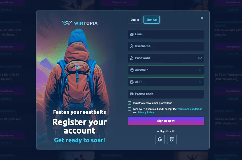 Wintopia casino login