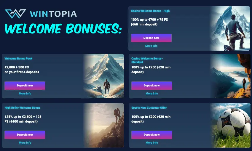 wintopia casino bonuses