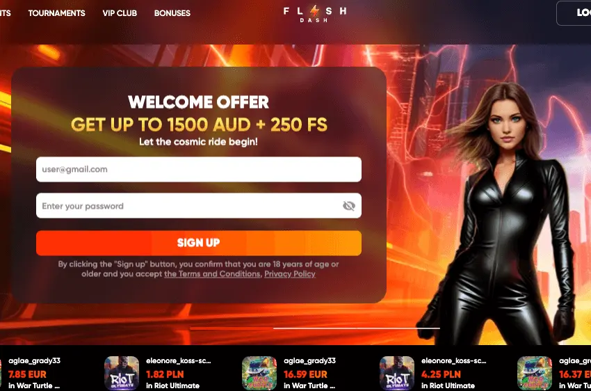 flashdash casino welcome offer