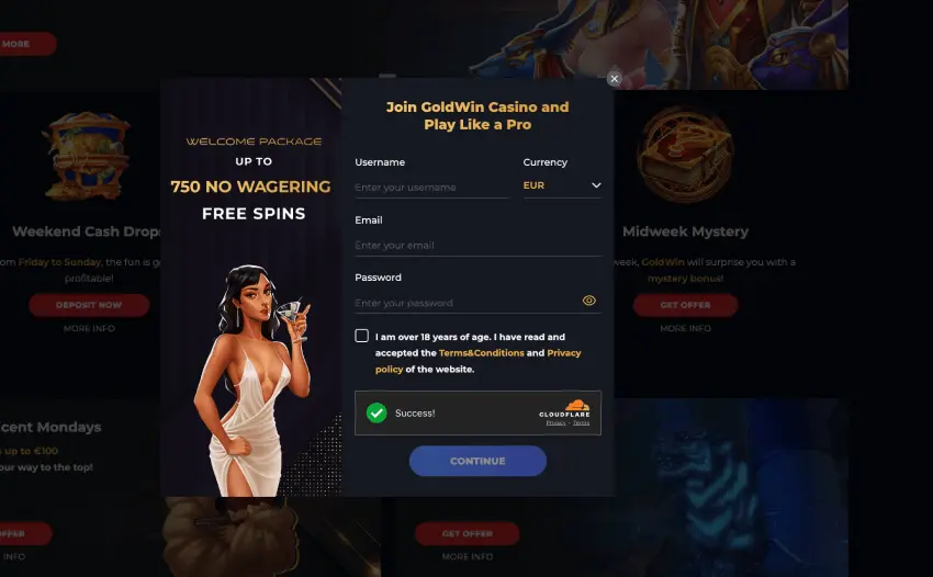 Goldwin Casino login