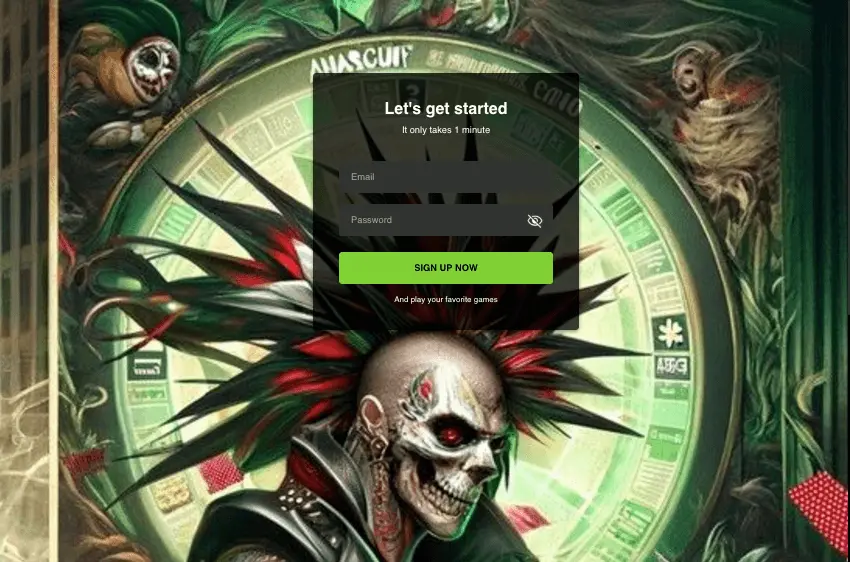 anarchy casino login screen