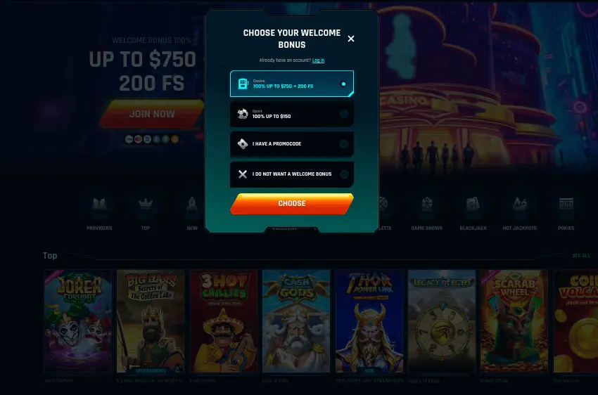 NinLay Casino register and login