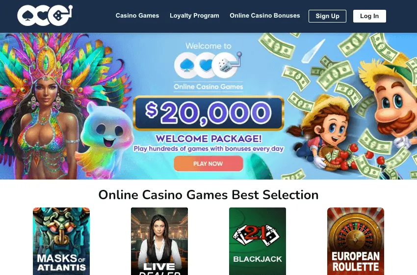 OCG Casino welcome package