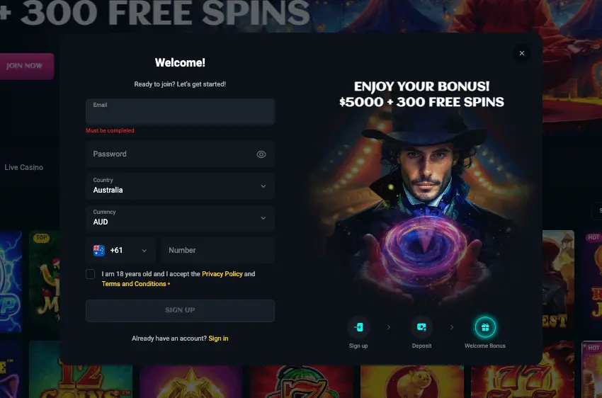 Spinsup Casino login