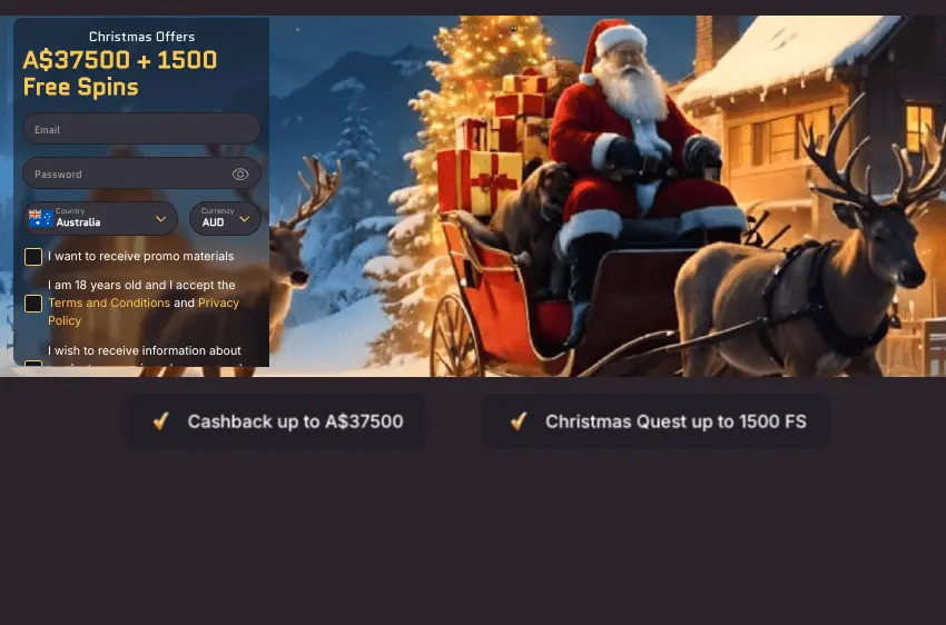 Wanted Casino Christmas bonuses