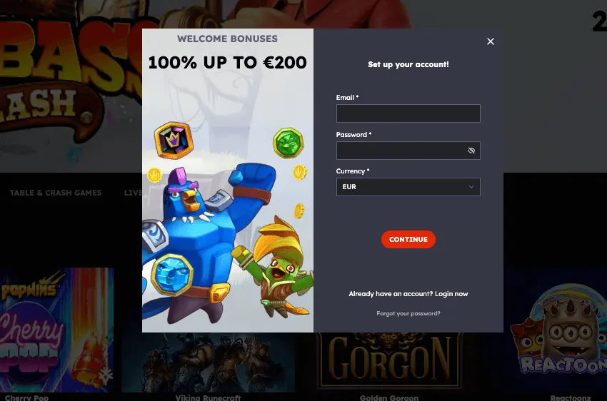 yugibet casino login window