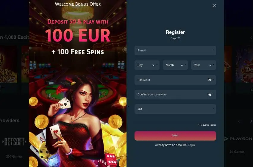 primebetz casino login window