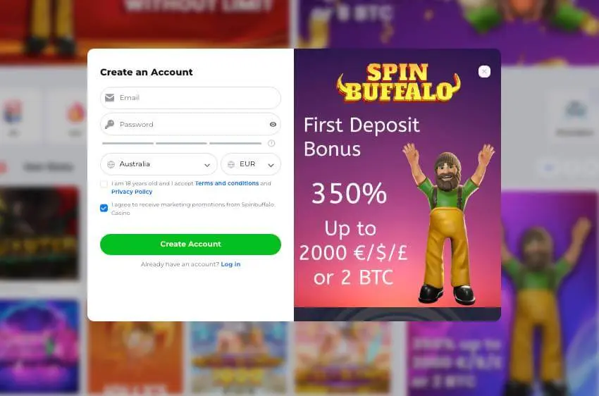 Spinbuffalo casino login for new players