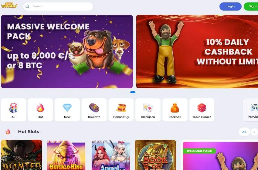 SpinBuffalo Casino welcome bonus