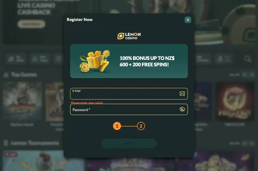 lemon casino login window for new players