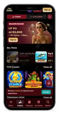 Spinogambino Casino mobile screenshot