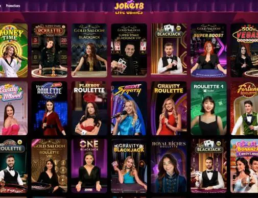 Joker8 Casino live games screenshot