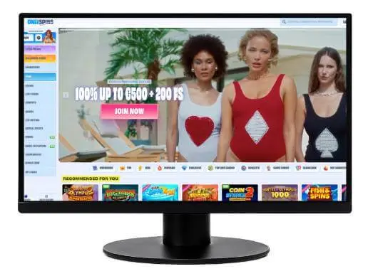 OnlySpins Casino desktop screenshot