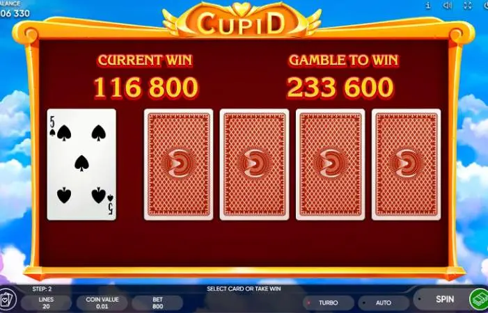 Cupid Slot Game Gamble Feature screenshot